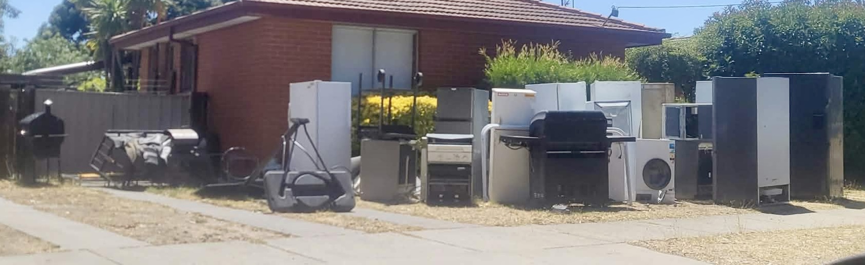 White goods and metal goods ready for scrap removal